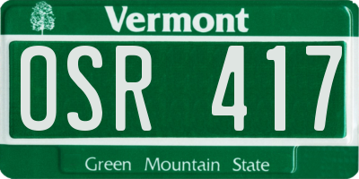 VT license plate OSR417