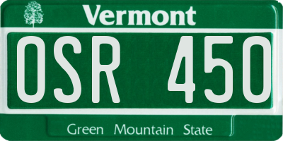 VT license plate OSR450