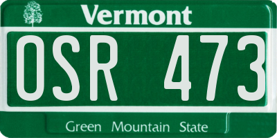VT license plate OSR473