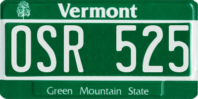 VT license plate OSR525