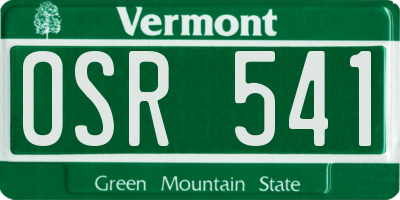 VT license plate OSR541