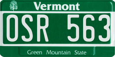 VT license plate OSR563