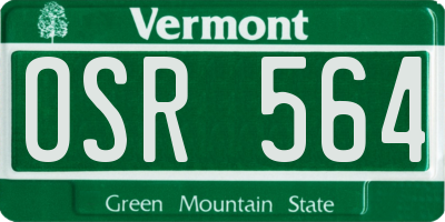 VT license plate OSR564