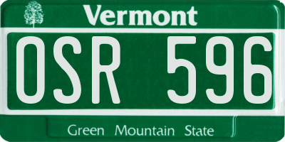 VT license plate OSR596