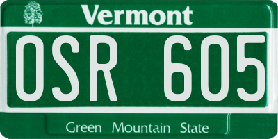 VT license plate OSR605