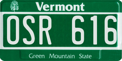 VT license plate OSR616