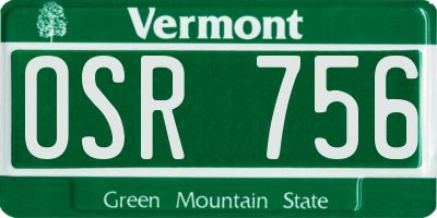 VT license plate OSR756
