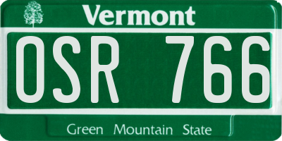 VT license plate OSR766