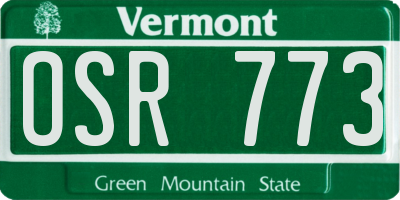 VT license plate OSR773