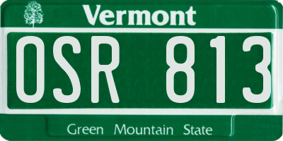 VT license plate OSR813