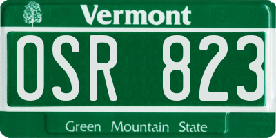 VT license plate OSR823