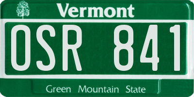VT license plate OSR841