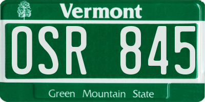 VT license plate OSR845