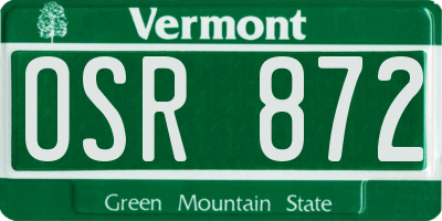 VT license plate OSR872