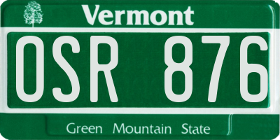 VT license plate OSR876