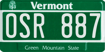 VT license plate OSR887