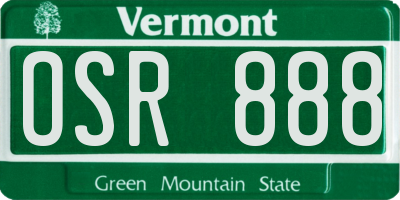 VT license plate OSR888