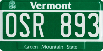 VT license plate OSR893