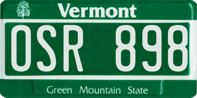 VT license plate OSR898