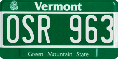 VT license plate OSR963