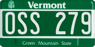 VT license plate OSS279