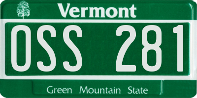 VT license plate OSS281