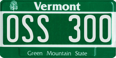 VT license plate OSS300