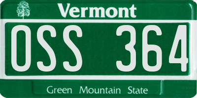 VT license plate OSS364