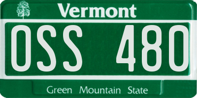 VT license plate OSS480