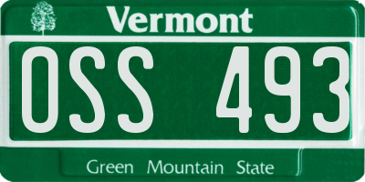 VT license plate OSS493