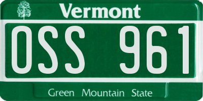 VT license plate OSS961