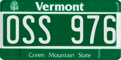 VT license plate OSS976