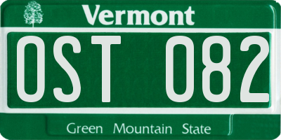 VT license plate OST082