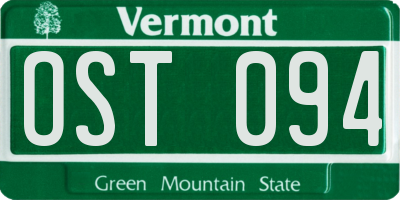 VT license plate OST094