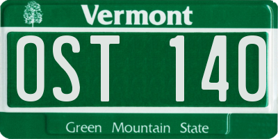 VT license plate OST140
