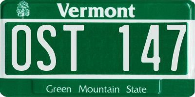 VT license plate OST147