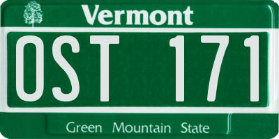 VT license plate OST171