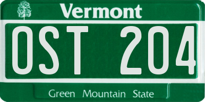 VT license plate OST204