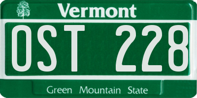 VT license plate OST228