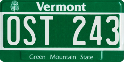 VT license plate OST243