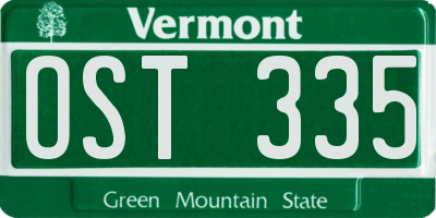 VT license plate OST335