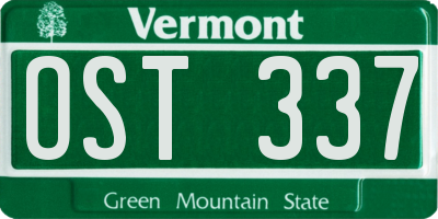 VT license plate OST337