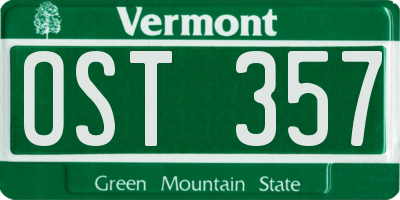 VT license plate OST357