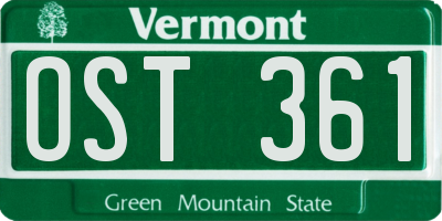VT license plate OST361
