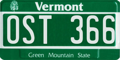 VT license plate OST366