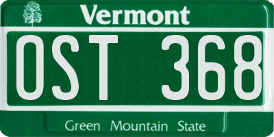 VT license plate OST368