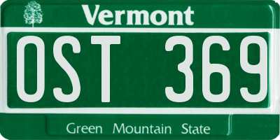 VT license plate OST369