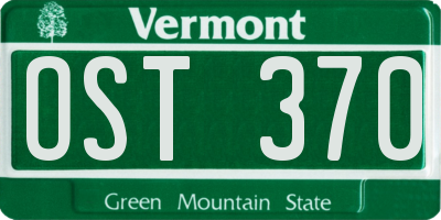VT license plate OST370