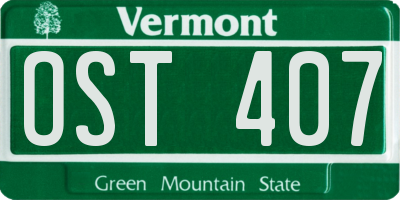 VT license plate OST407