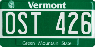VT license plate OST426